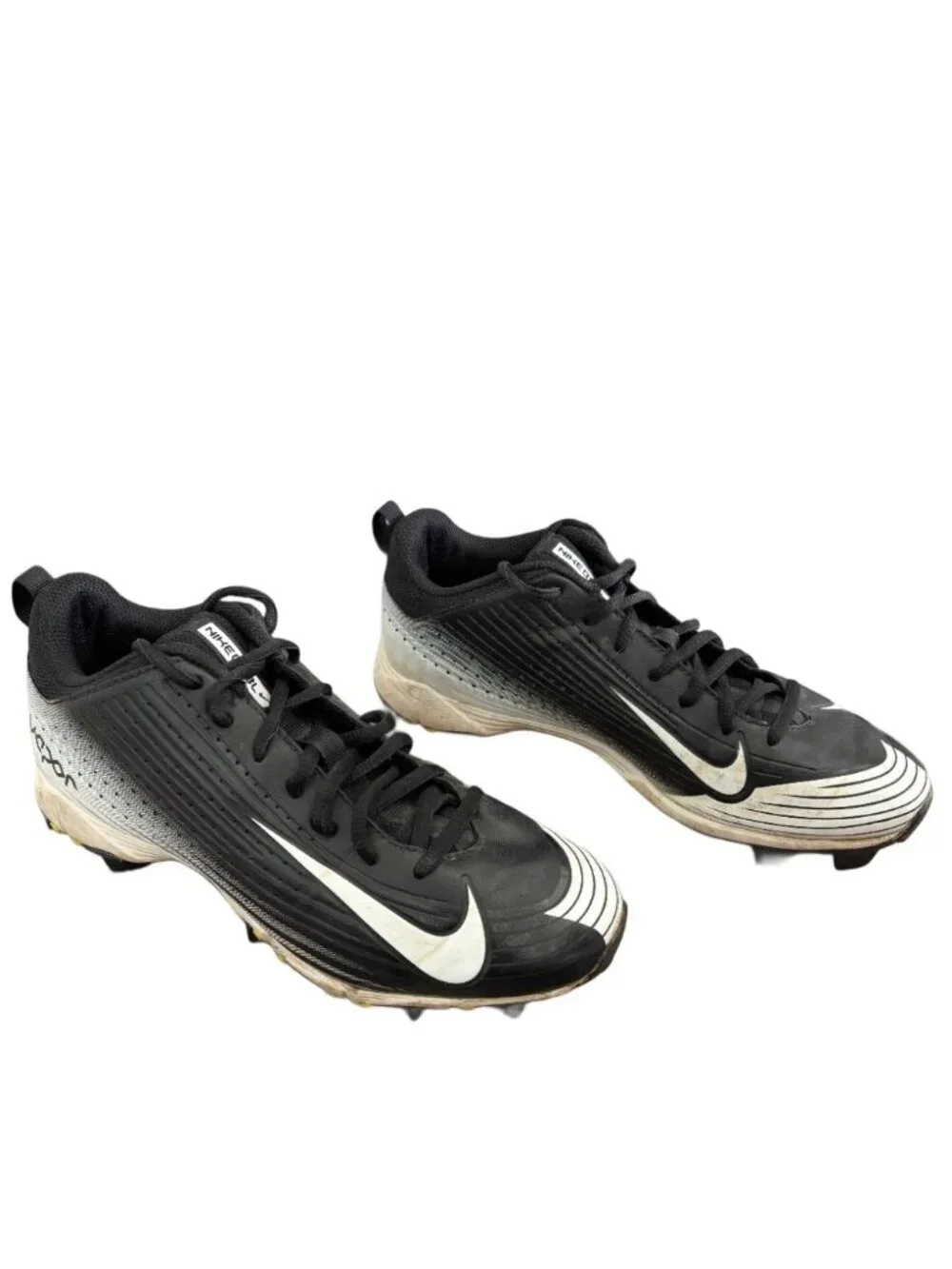 NIKE Vapor Keystone 2 Baseball Cleats Black & White SZ 6 YOUTH